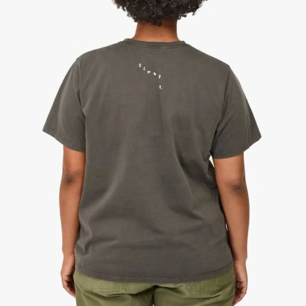 Clare V. Original Tee in Faded Black with Cream Grand 'Oui' Print | XXL | GUC - Picture 2 of 12